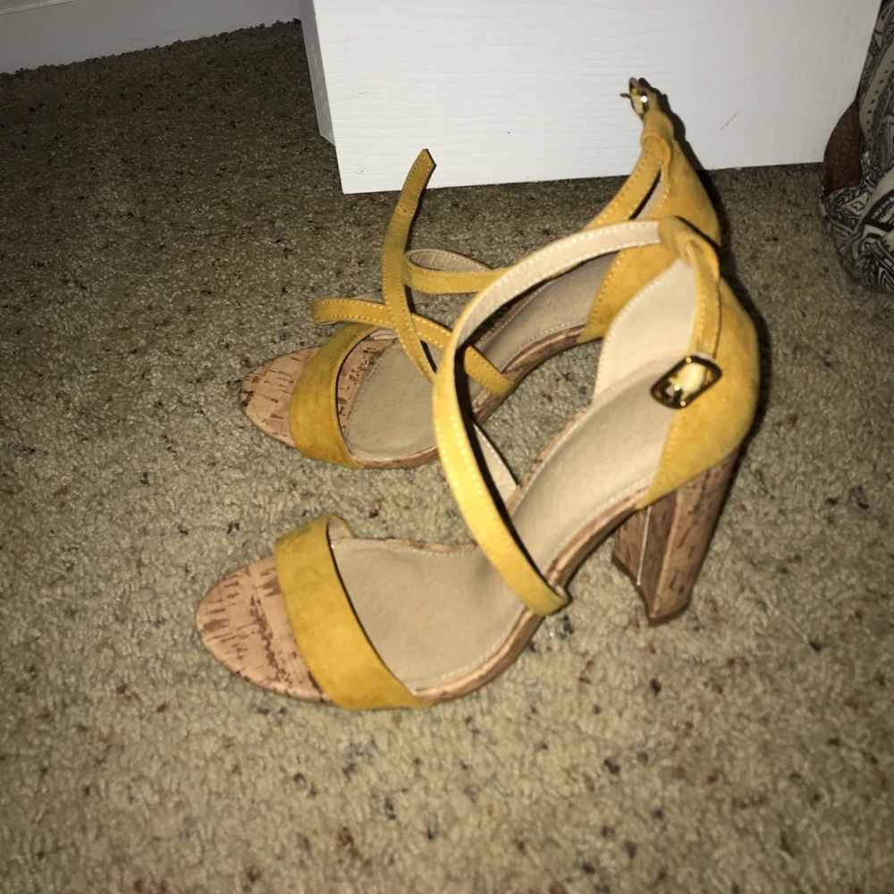 yellow heels only worn once